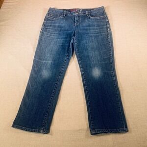 Tommy Hilfiger Spirit Crop Blue Denim Jeans Women's Size 10 Back Pocket Detail‎